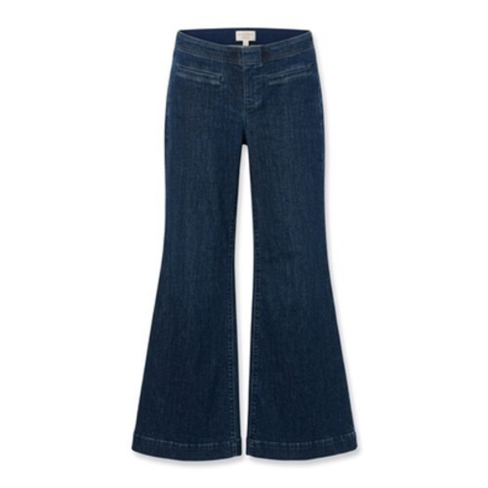 Pilcro Jeans Womens 28 Blue Mid Rise Flare Elastic Waist Stretch Boho Trendy